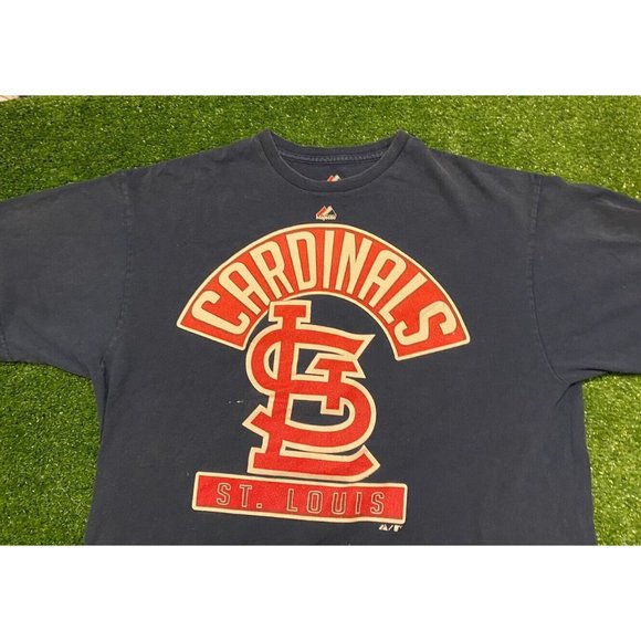 Retro Y2K Majestic St. Louis STL Cardinals arch logo t-shirt large mlb baseball - Picture 4 of 9